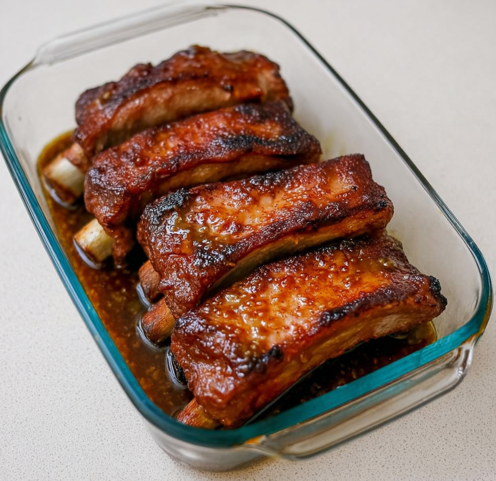 Pieczone żeberka w marynacie miodowo-musztardowej