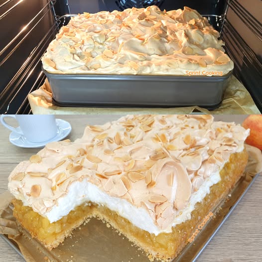 Szarlotka na przepysznym kruchym cieście z bezą