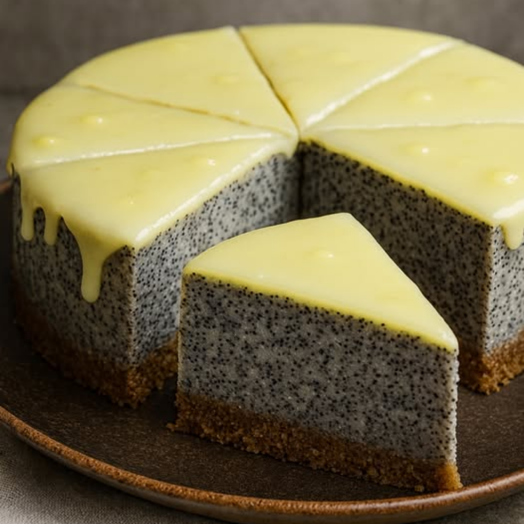 Świąteczny makowy sernik z cytrynową polewą